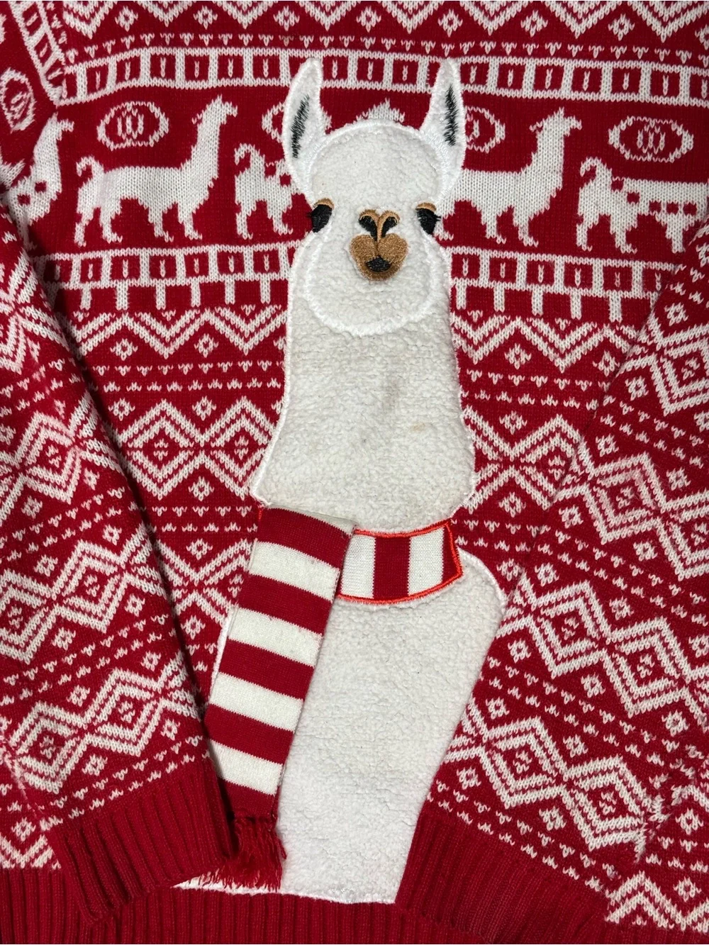 Men’s Blizzard Bay Red & White Llama Christmas Sweater